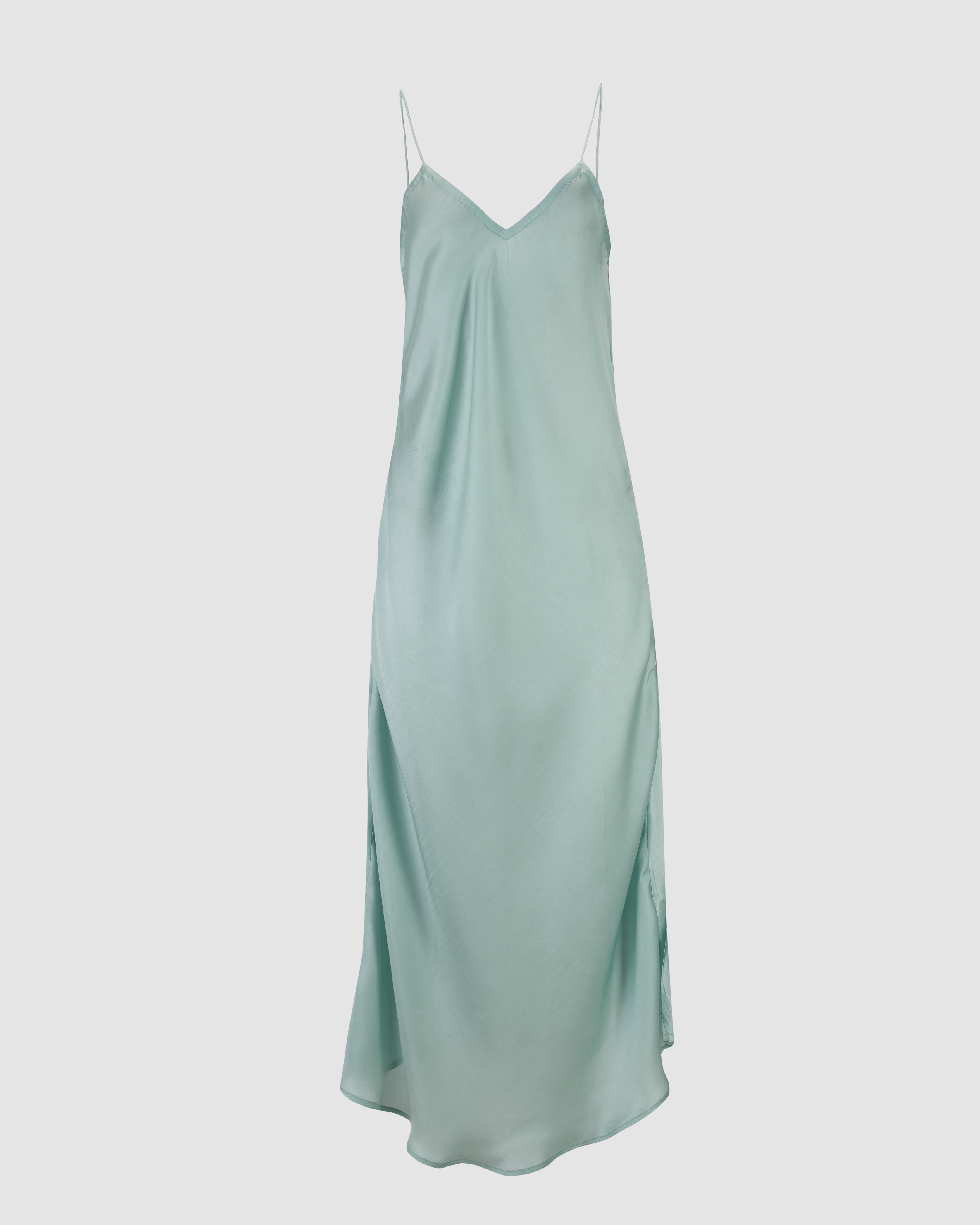 The White Raven I ROSE SILK SLIP DRESS IN AQUA House of Curated