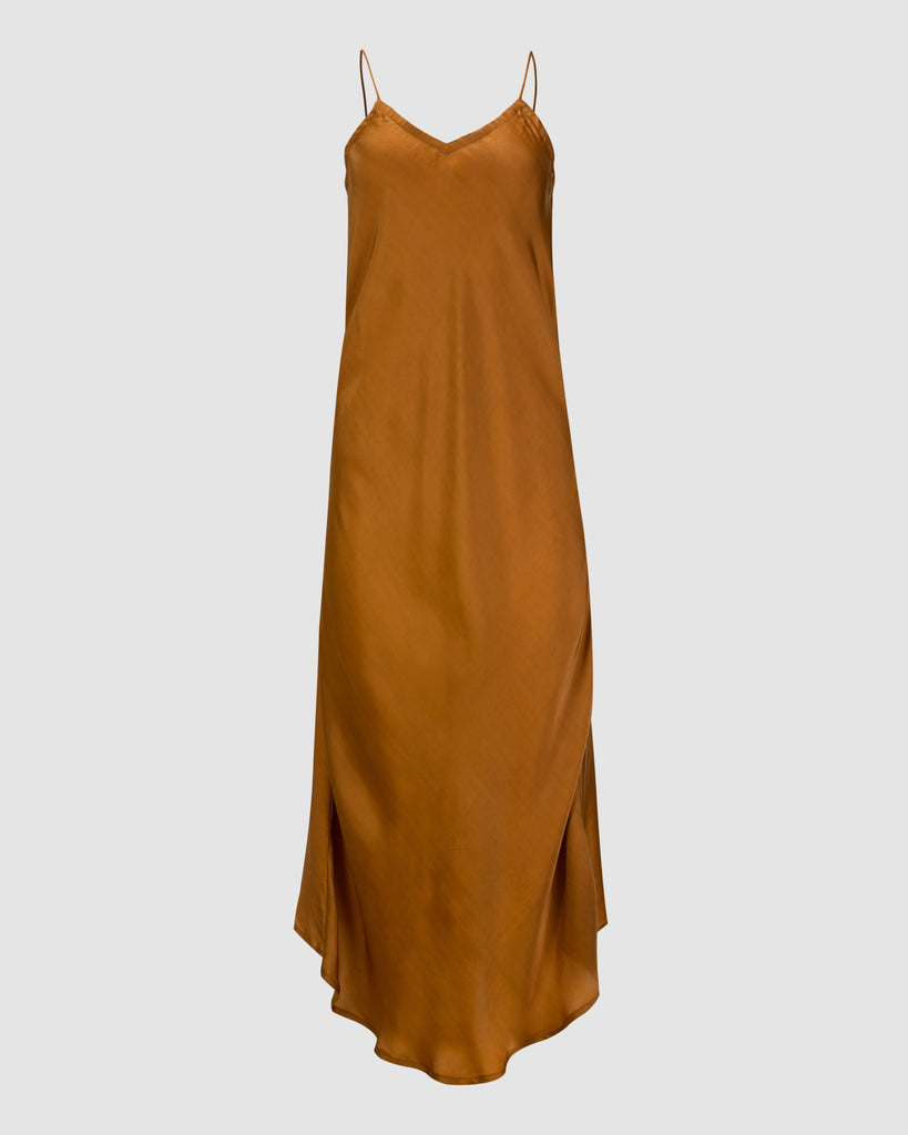 ROSE SLIP DRESS COPPER I HOUSE OF CURATED