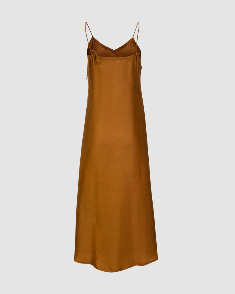 ROSE SLIP DRESS COPPER BACK I HOUSE OF CURATED