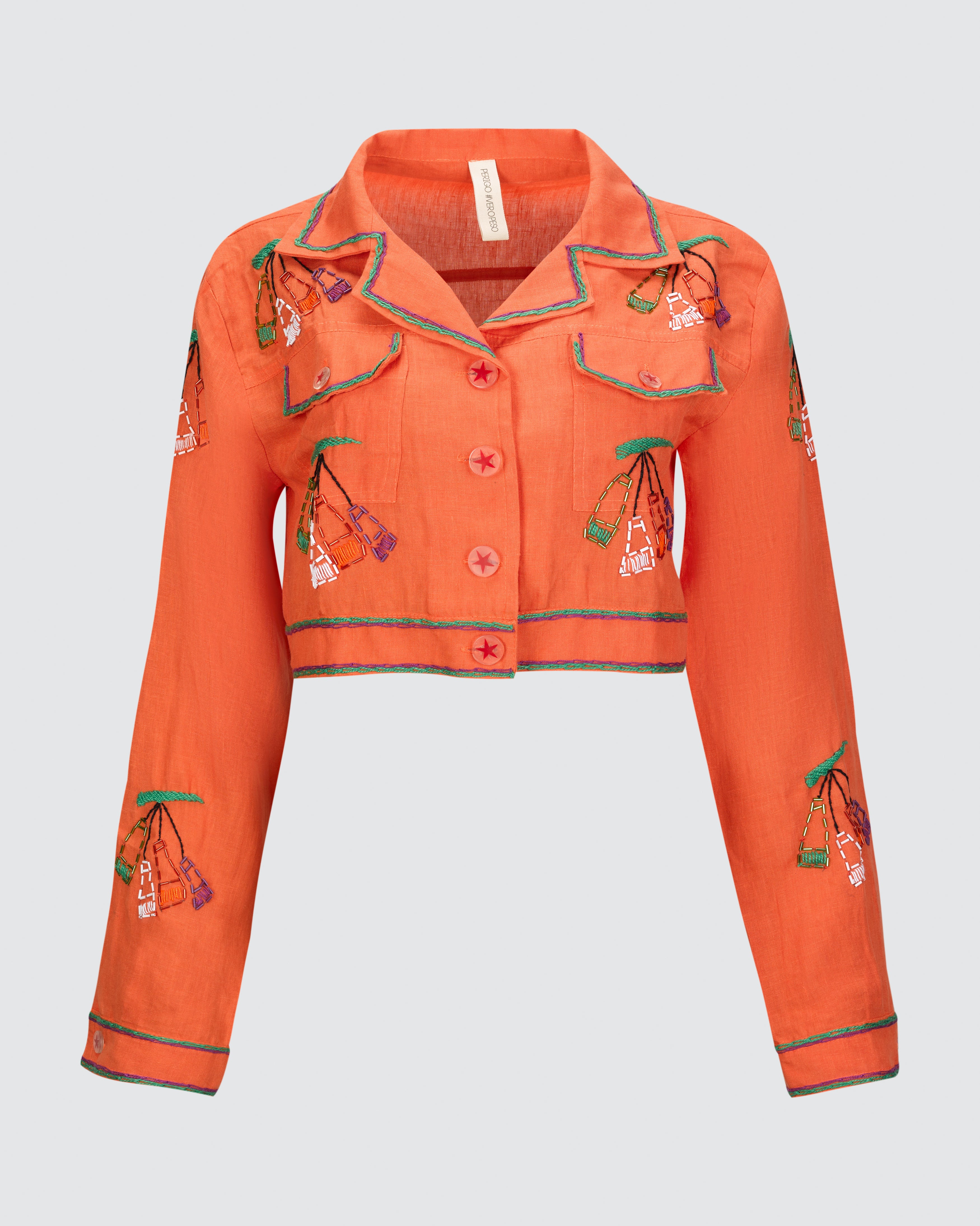 Coral cropped hotsell jacket