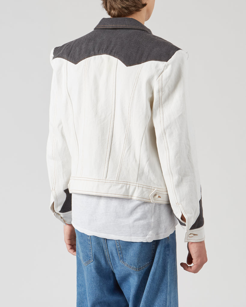 The Pack I MI VIDA DENIM JACKET IN WHITE&GREY I  House of Curated.