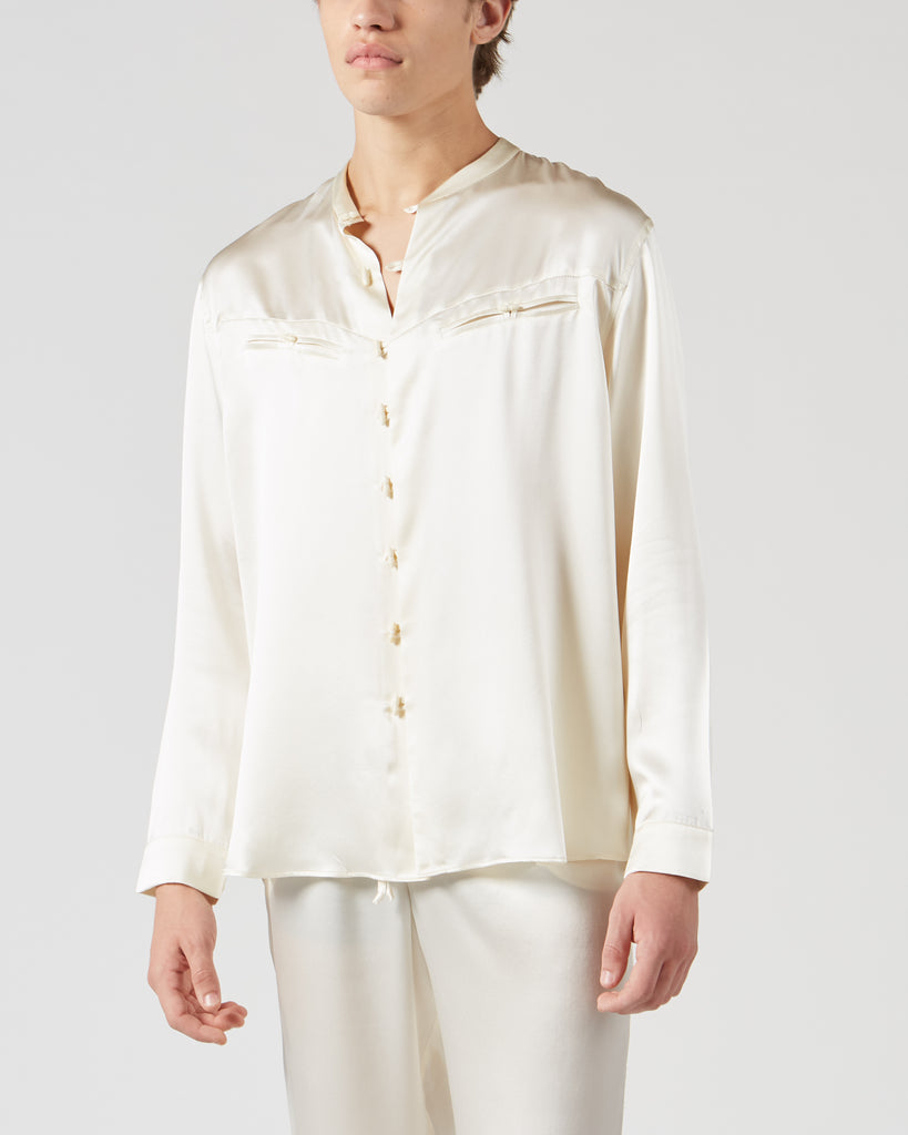 The Pack I CHULA SILK SHIRT IN OFF-WHITE I  House of Curated.