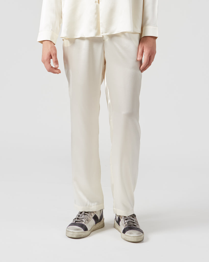 The Pack I RISAS SILK TROUSERS IN OFF-WHITE I  House of Curated.