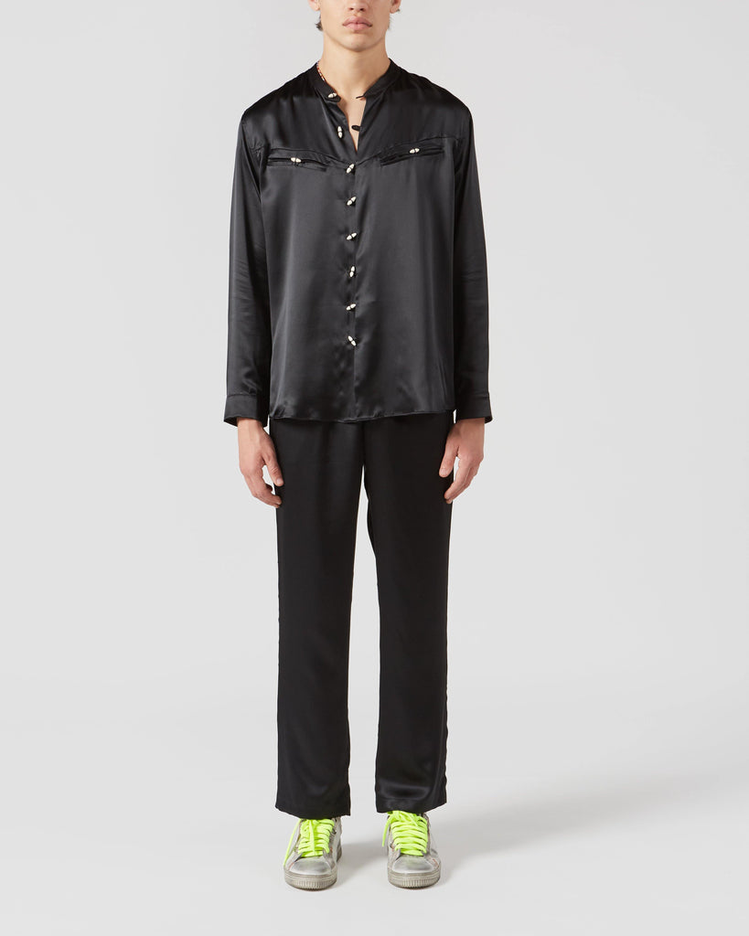 The Pack I CHULA SILK SHIRT IN BLACK I  House of Curated.