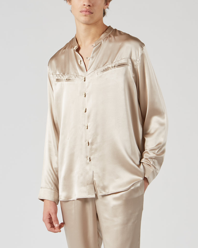 The Pack I CHULA SILK SHIRT IN PEARL I  House of Curated.