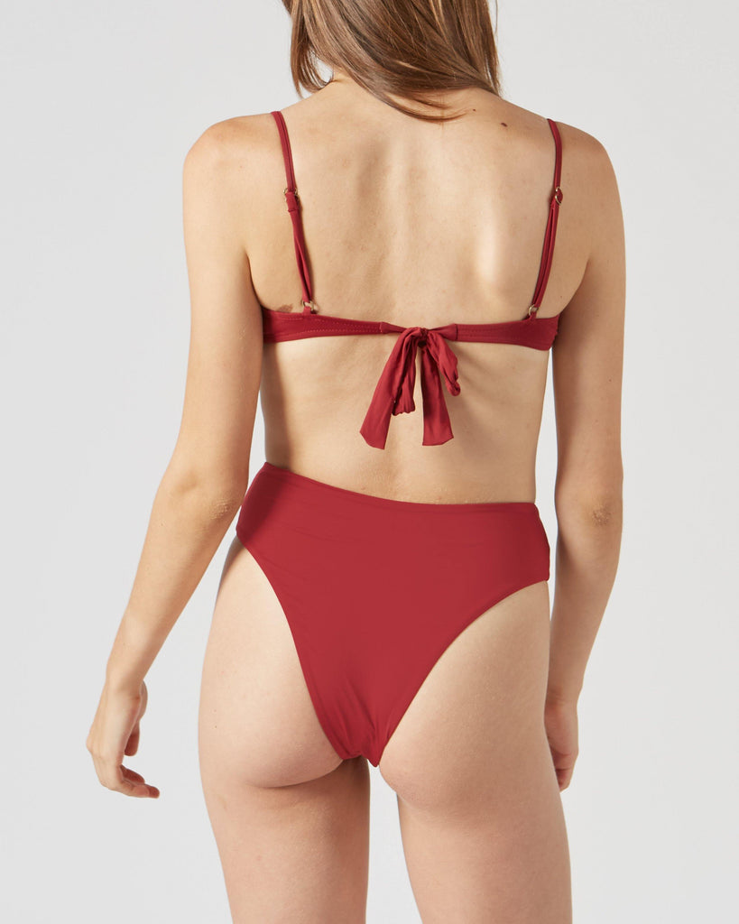 Studio Areia I BARDOT BIKINI IN RED I  House of Curated.