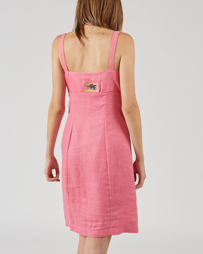 PERIGO I LINEN SHORT DRESS IN PINK I  House of Curated.