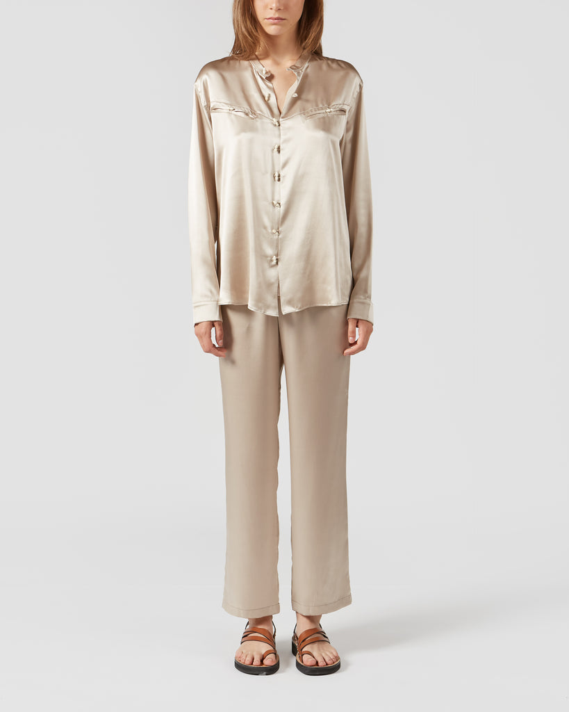 The Pack I RISAS SILK TROUSERS IN PEARL I  House of Curated.