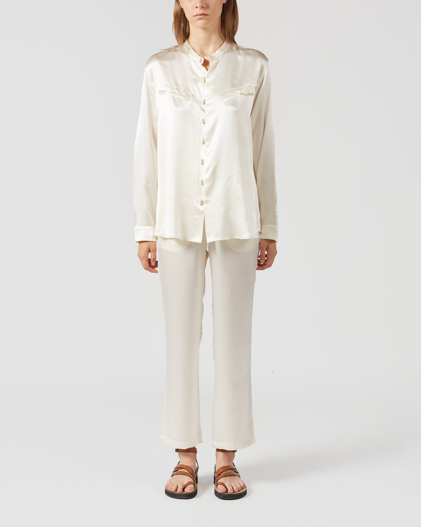 The Pack I RISAS SILK TROUSERS IN OFF-WHITE I  House of Curated.