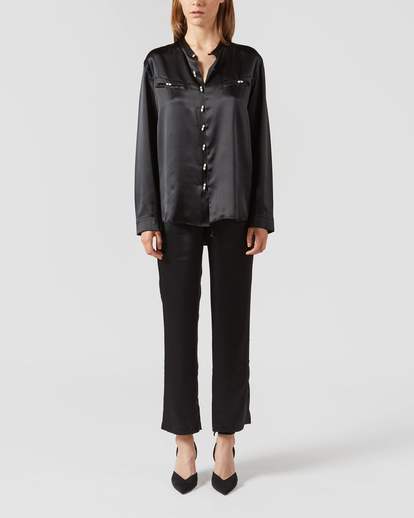 The Pack I CHULA SILK SHIRT IN BLACK I  House of Curated.