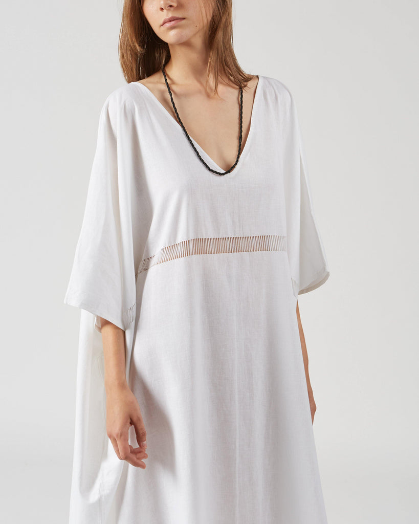 Aguel I AQUITANIA KAFTAN IN WHITE I  House of Curated.