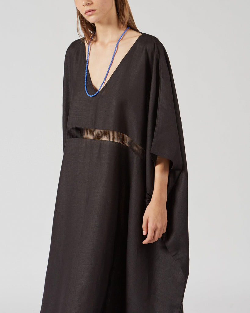Aguel I AQUITANIA KAFTAN IN BLACK I  House of Curated.