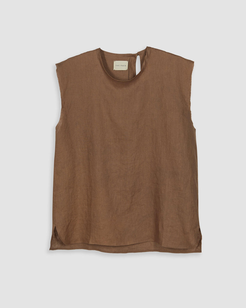 The Pack I CHILE LINEN TOP IN CAMEL I  House of Curated.