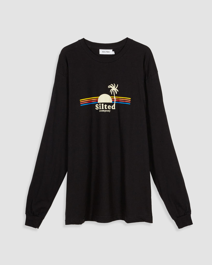 The Silted Company I SUNSET LONG SLEEVE T-SHIRT IN BLACK I  House of Curated.