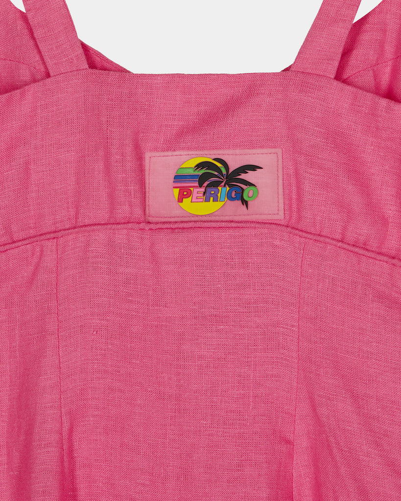 PERIGO I LINEN SHORT DRESS IN PINK I  House of Curated.