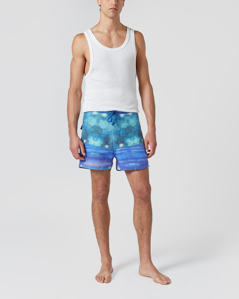 PERIGO I LINEN SURFER SHORTS IN PARAISO SIDERAL I  House of Curated.