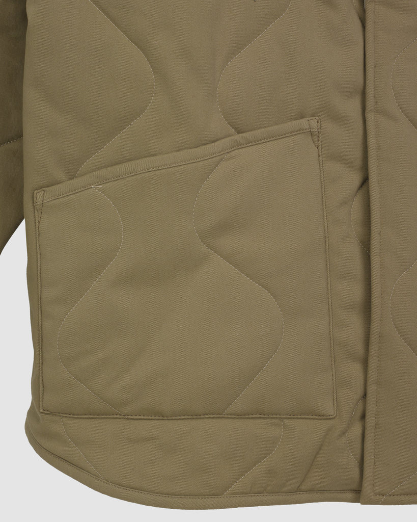 MAHALO QUILTED JACKET IN KHAKI DETAIL I HOUSE OF CURATED